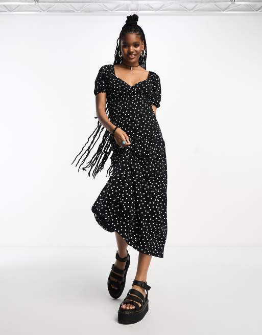 Asos black and white spotty clearance dress