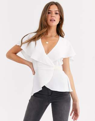 wrap blouse short sleeve