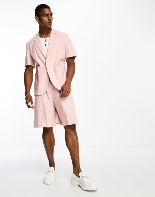 ASOS DESIGN suit shorts in pink