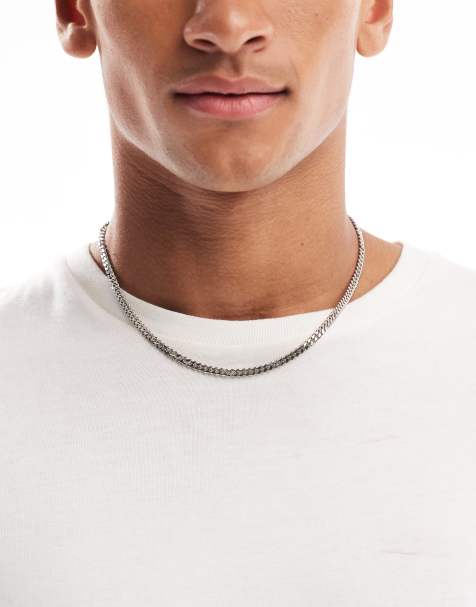 ASOS DESIGN short slim 4mm neck chain in silver tone - SILVER - view 1