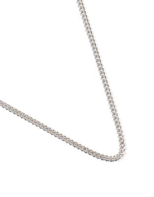 Asos Design Short Slim 4mm Neckchain In Silver Tone In Metallic