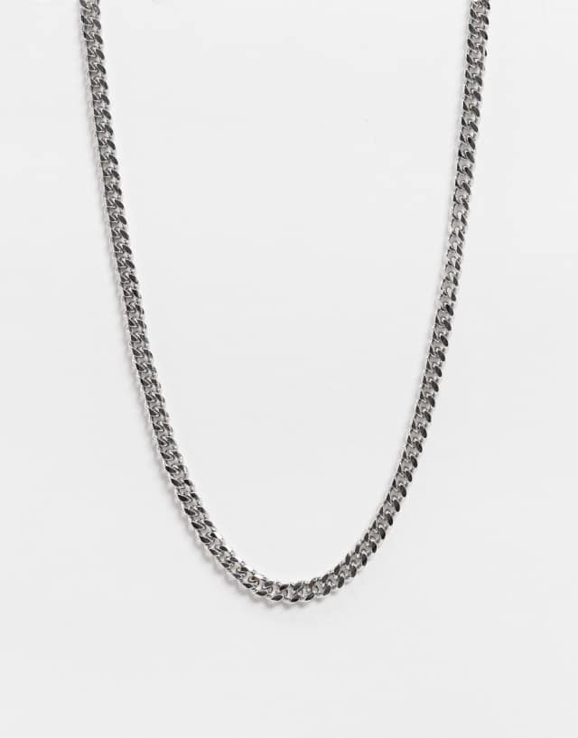 ASOS DESIGN short slim 4mm neckchain in silver tone