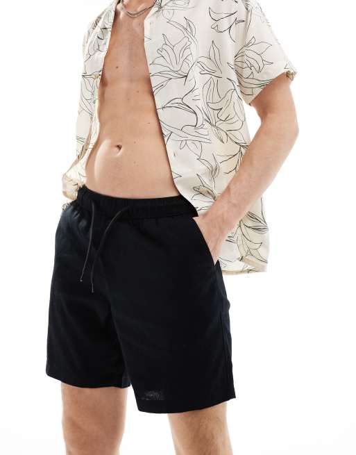 ASOS DESIGN - Short slim en lin - Noir, 2 de 5