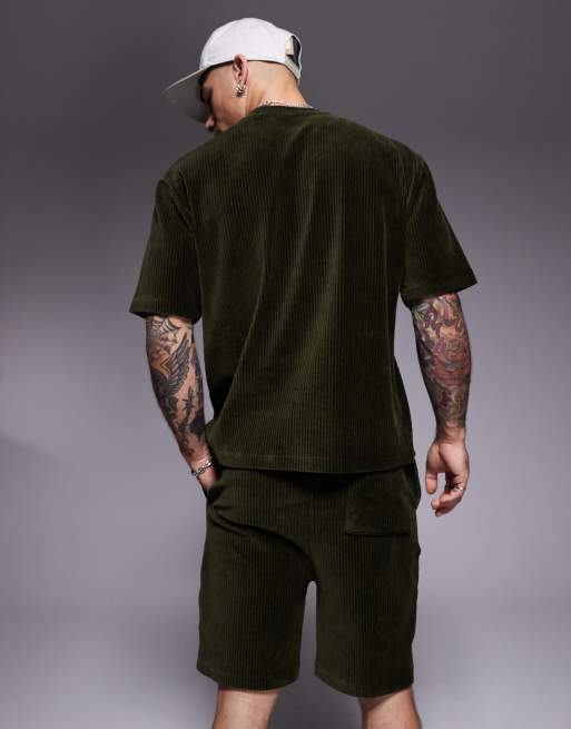 ASOS DESIGN - Short slim en velours côtelé - Vert, 3 de 5