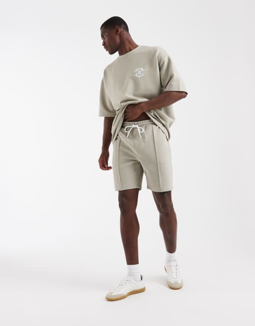 ASOS DESIGN - Short slim habillé en jersey texturé - Vert, 2 de 5