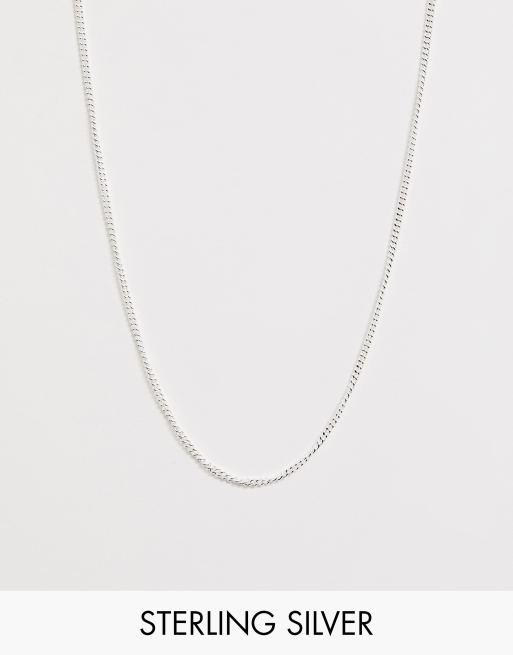 ASOS DESIGN short sterling silver neck chain in silver