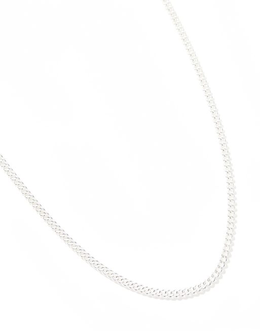 ASOS DESIGN short sterling silver neck chain in silver