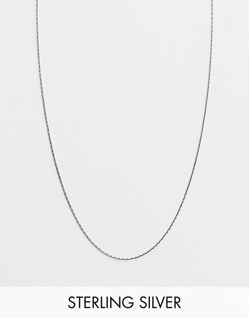 ASOS DESIGN sterling silver short neckchain with texture
