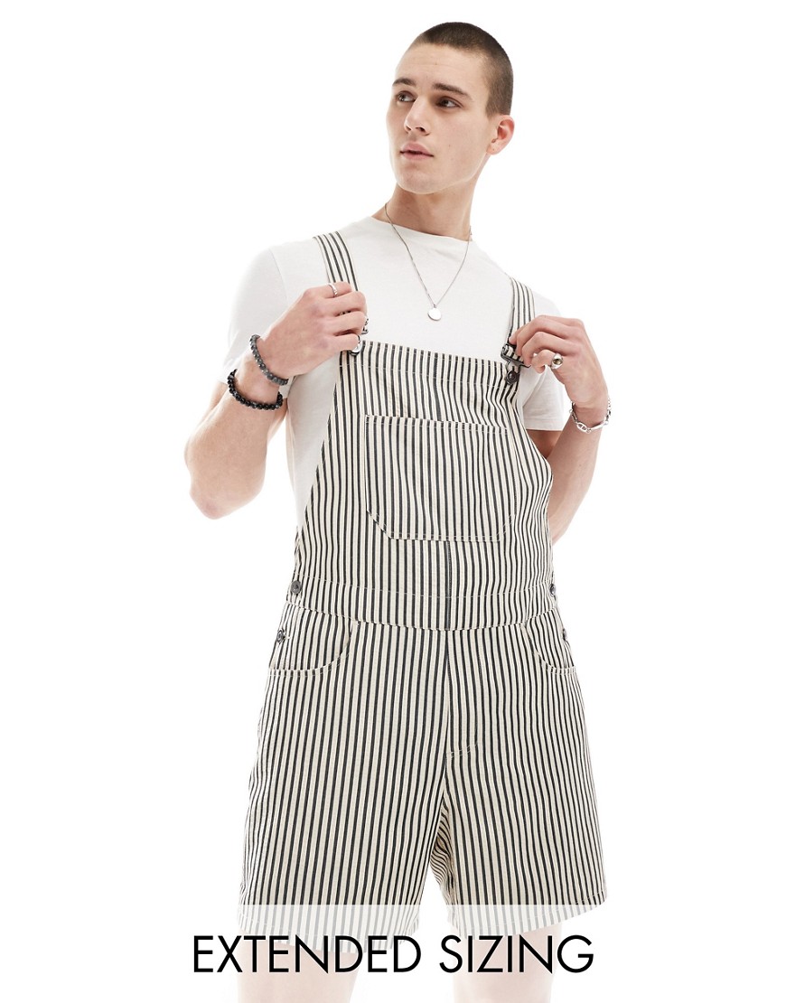 short striped overalls-Neutral