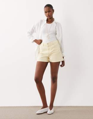 Short taille haute en jean - Babeurre-Jaune 46