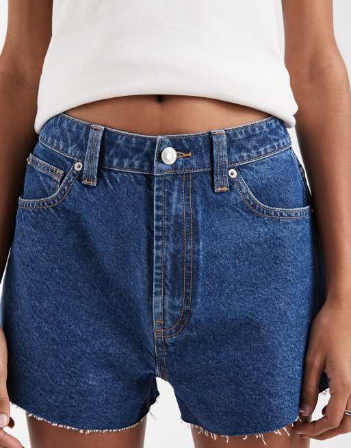 ASOS DESIGN - Short trapèze court en jean - Bleu moyen, 4 de 5
