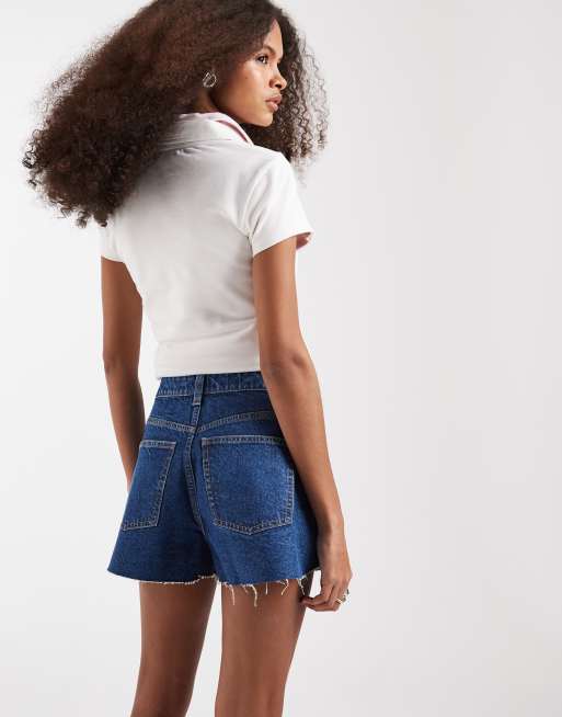 ASOS DESIGN - Short trapèze court en jean - Bleu moyen, 5 de 5
