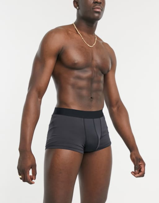 ASOS DESIGN short trunks in black microfiber ASOS