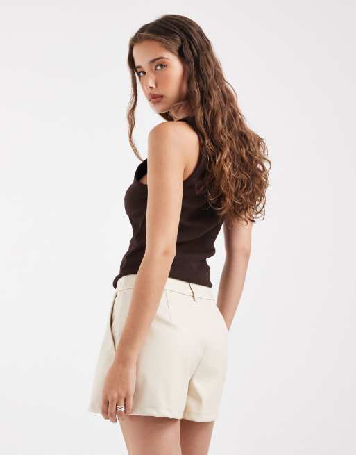 ASOS DESIGN short van imitatieleer in crème, 5 van 5