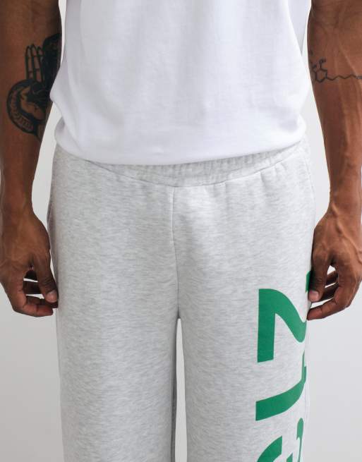 ASOS DESIGN short vaquero extragrande y largo con vivo y estampado en gris claro - LGREY, 3 de 5