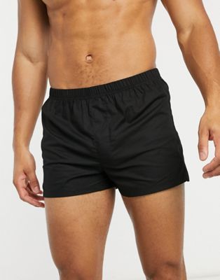 ASOS DESIGN short woven boxers in black | ASOS