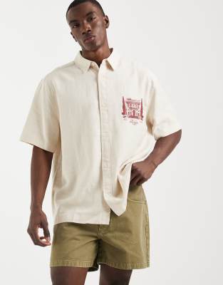 Asos Design Shorter Length Denim Jorts In Green
