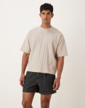 [ASOS DESIGN] ASOS DESIGN shorter length denim shorts with pleats in midwash blue W38 Mid wash blue