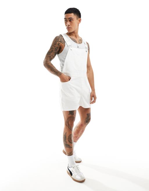 ASOS DESIGN shorter length dungarees in white ASOS