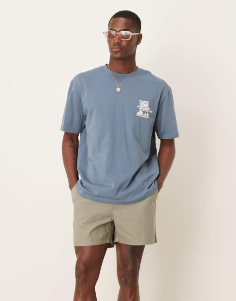 ASOS DESIGN shorter length linen blend shorts in khaki - view 1