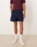 [ASOS DESIGN] ASOS DESIGN shorter length pleated denim shorts in raw wash-Blue W30 Indigo