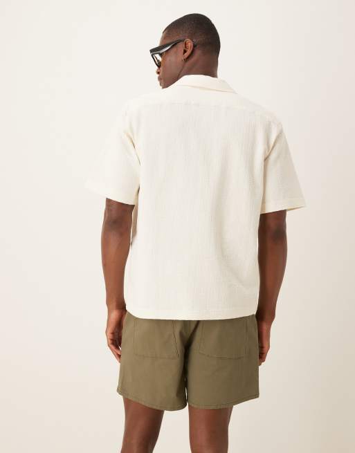 ASOS DESIGN shorter length pull on bermuda shorts in khaki, 2 of 5
