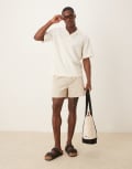 [ASOS DESIGN] ASOS DESIGN shorter length pull on bermuda shorts in stone-Neutral S STONE