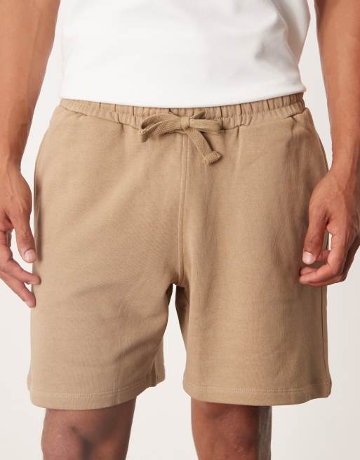 ASOS DESIGN shorter length short in beige 