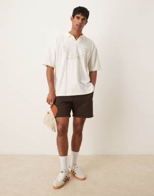 ASOS DESIGN shorter length short in brown - view 1