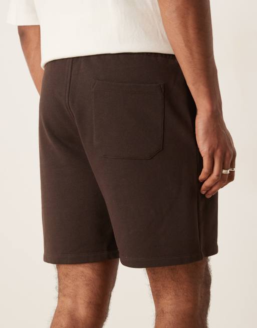 ASOS DESIGN shorter length shorts in brown