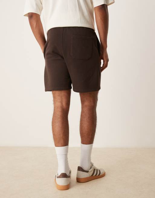 ASOS DESIGN shorter length shorts in brown