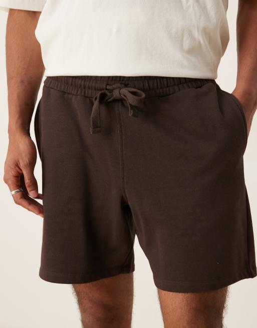 ASOS DESIGN shorter length shorts in brown