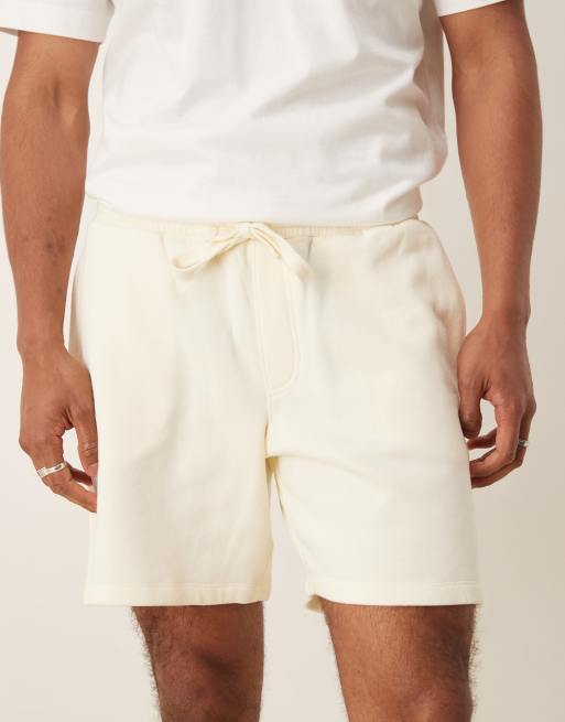  ASOS DESIGN shorter length shorts in cream