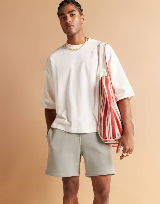 ASOS DESIGN shorter length shorts in sage green