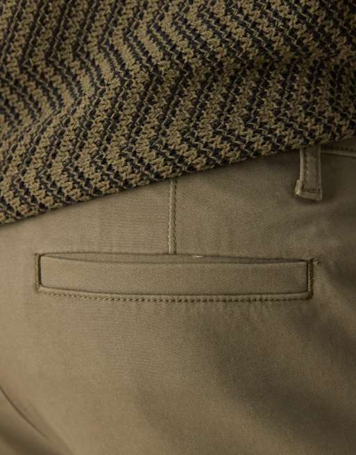 ASOS DESIGN shorter length skinny chino shorts in khaki