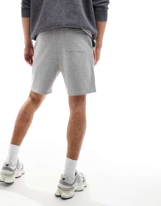 ASOS DESIGN slim jersey shorts in gray heather