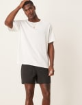 [ASOS DESIGN] ASOS DESIGN shorter length striped shorts in black-Navy XL Black Navy