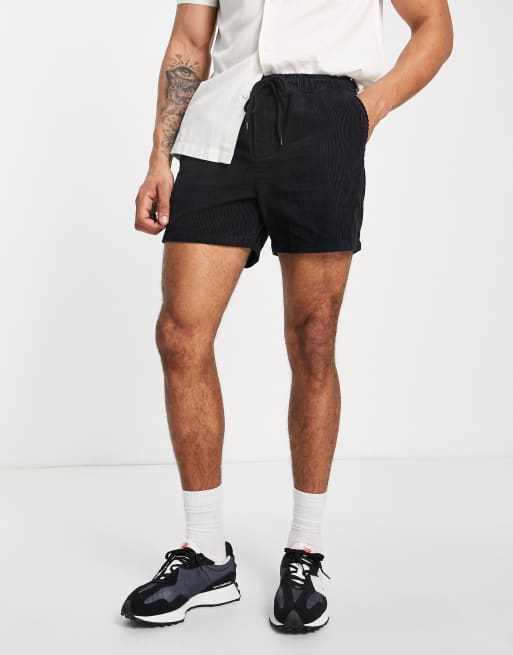 Asos mens black on sale shorts