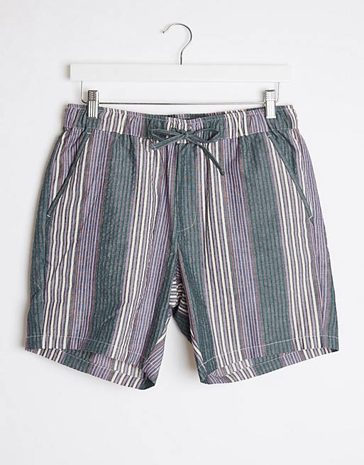Shorts shorter shorts in washed purple stripe 