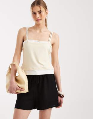 ASOS DESIGN - Shorts aus Leinenmix in Schwarz