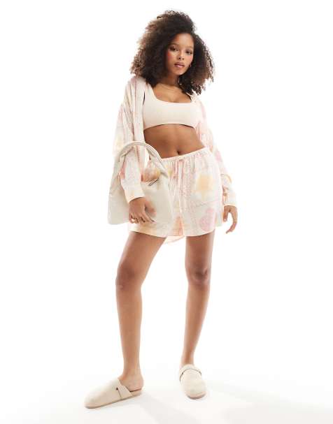 ASOS DESIGN - Shorts i hørblanding med klinkeprint - view 1