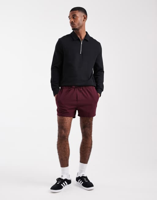 ASOS DESIGN – Shorts in Burgunderrot mit kürzerer Länge, Kombiteil, 2 von 5
