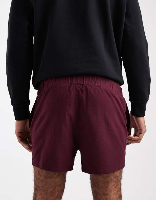 ASOS DESIGN – Shorts in Burgunderrot mit kürzerer Länge, Kombiteil, 4 von 5