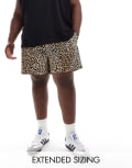 [ASOS DESIGN] ASOS DESIGN shorts in leopard print-Brown S Brown