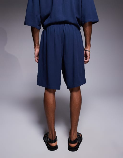 ASOS DESIGN shorts in long length in navy (Part of a set), 4 of 4