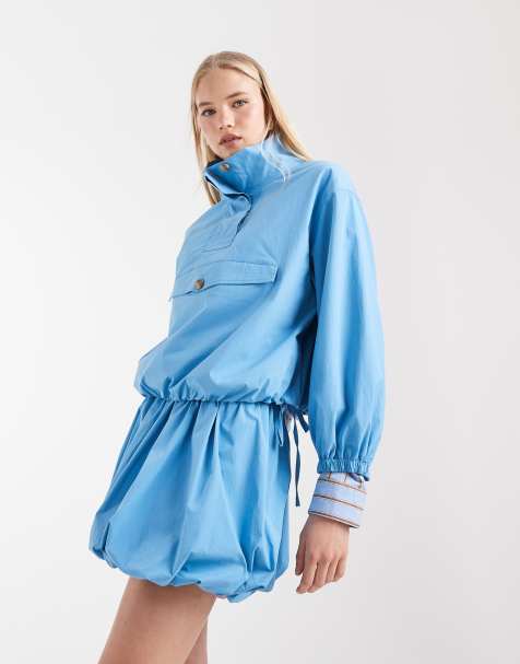 ASOS DESIGN shorts in popeline effetto carta coordinati in aqua - view 1