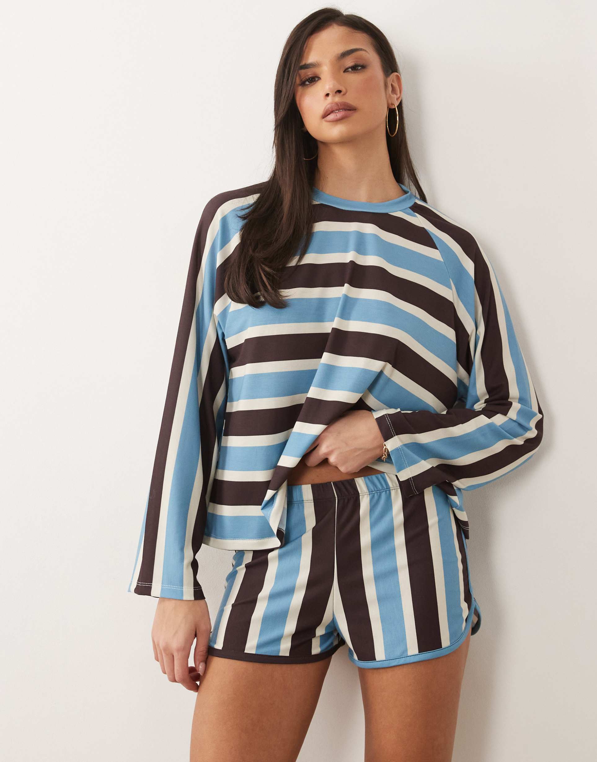 asos design shorts in stripe - part of a set