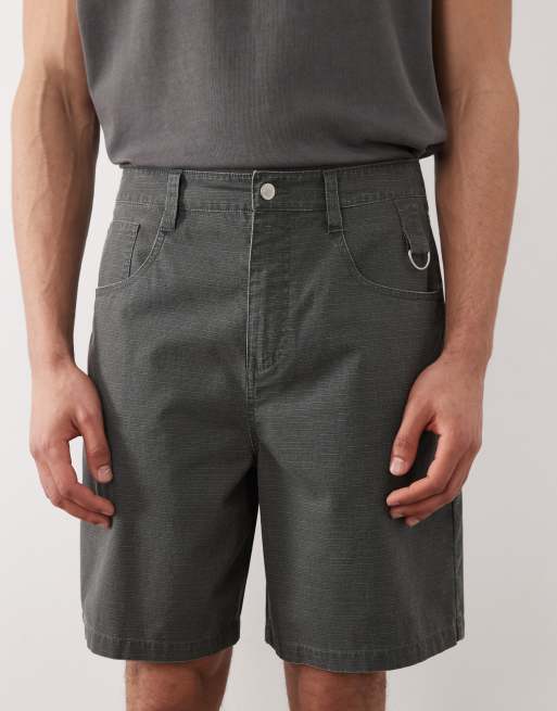 ASOS DESIGN shorts in washed charcoal ripstop, 5 of 6