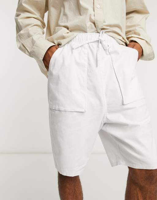 ASOS DESIGN - Shorts met verlaagde kruis in wit