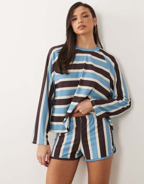 ASOS DESIGN – Shorts mit Streifenmuster, Kombiteil - view 1
